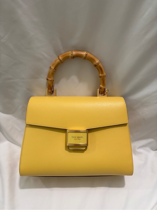 kate spade Handbags - kate spade Yellow Leather Satchel with Bamboo Top Handle